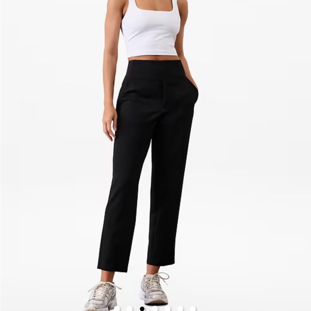 Athleta Black Ankle Cropped Pants Relaxed Fit
